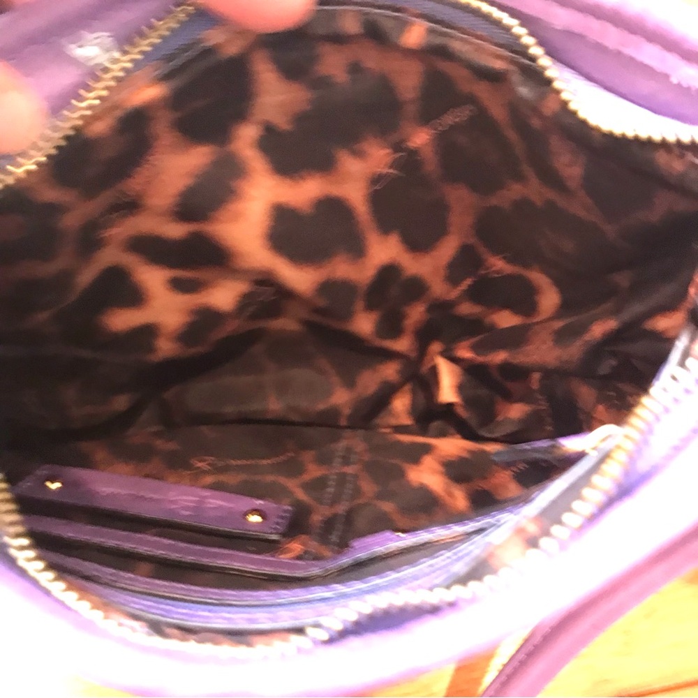 B. Makowsky Purple Gold Chunky Hardware Leather Crossbody - Picture 9 of 16